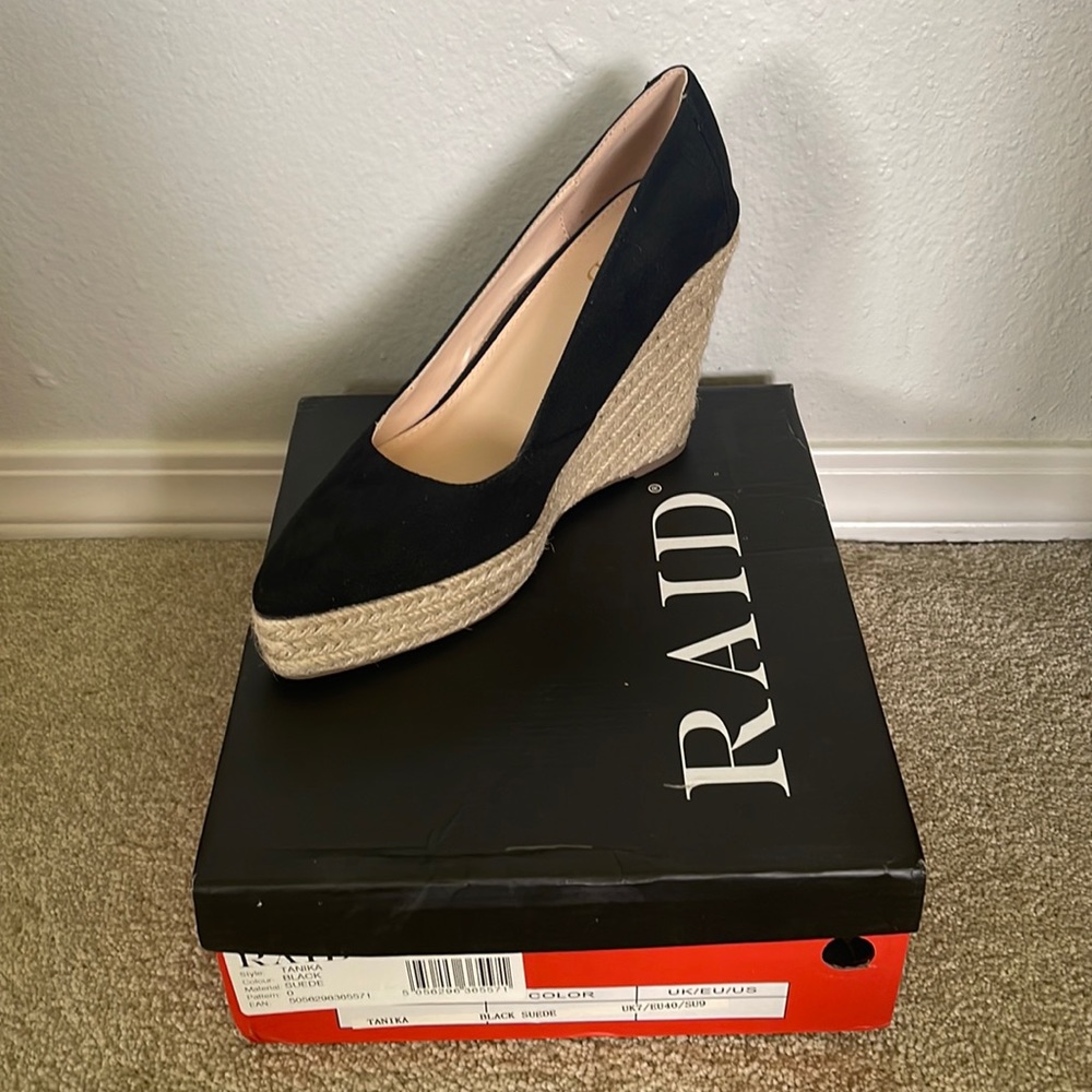 RAID Black Tanika Espadrille Wedge